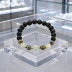 labradorite jewellery black lava bead bracelet with gemstone accents and calming energy appeal