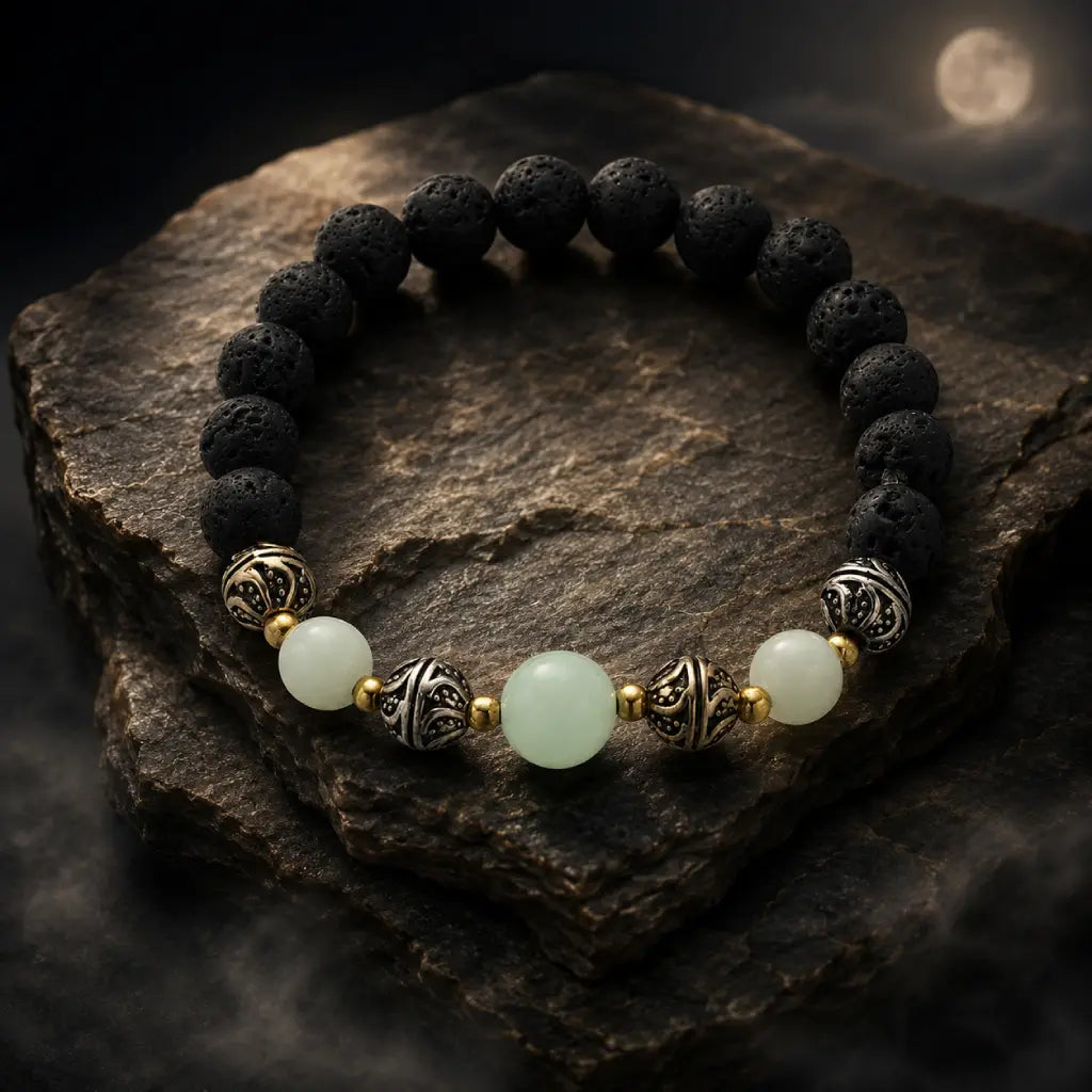 labradorite jewellery mystical lava bracelet with gemstone details and calming visual appeal