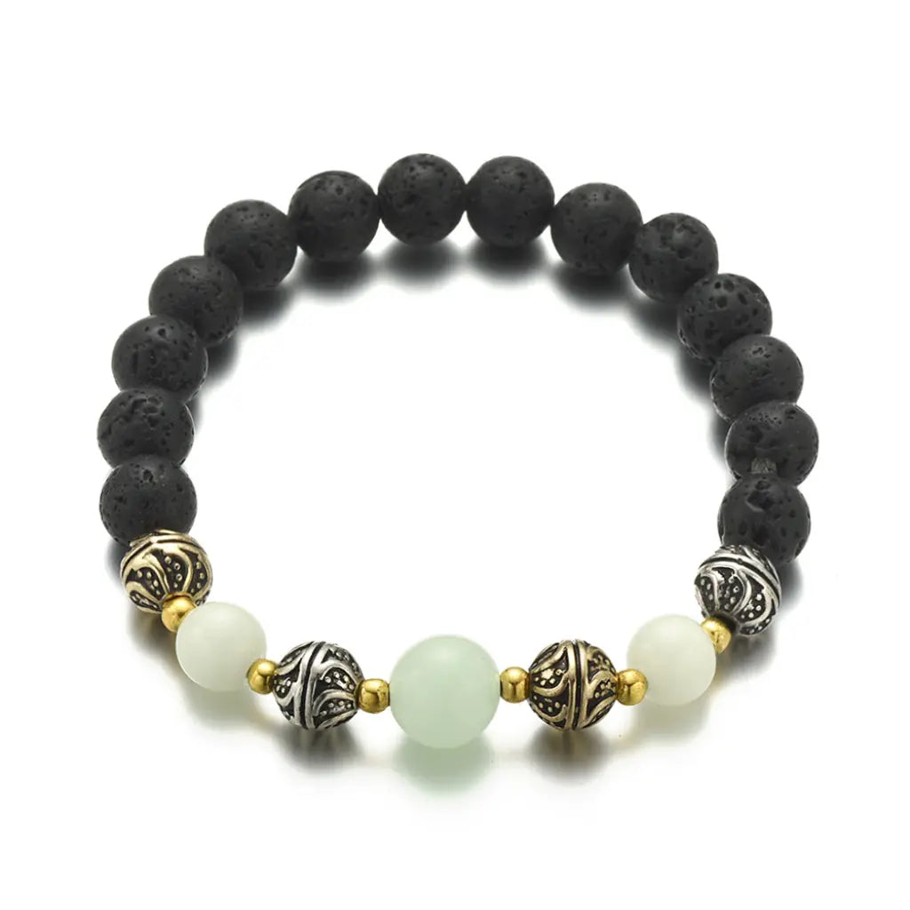 labradorite jewellery minimalist lava bead bracelet with gemstone detail for stylish wear