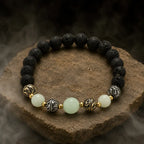labradorite jewellery lava bead bracelet with spiritual gemstone accents and serene energy