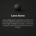 Lava onyx bracelet showing smooth black onyx bead graphic on dark background, protective style for focused wear