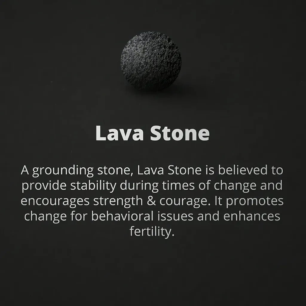 Lava onyx bracelet showing smooth black onyx bead graphic on dark background, protective style for focused wear