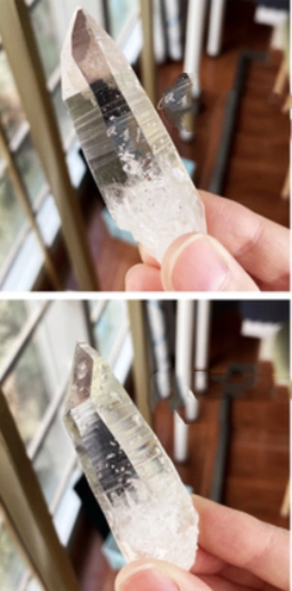 Lemurian natural clear quartz crystal displaying brilliant transparency and crisp termination, perfect for crystal enthusiasts and collectors.