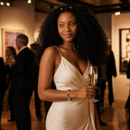 Pieces zodiac bracelet worn at elegant event showcasing Pisces jewelry and healing crystal beads for stylish gifting