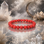 Red howlite bracelet with crystal décor and gemstone beads for spiritual healing and calming energy