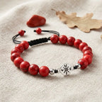 Red turquoise bracelet on textured fabric with natural stone beads for versatile everyday fashion