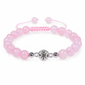 Rose Quartz Compass Bracelet with Adjustable Sliding Knot.