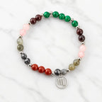 Scorpio crystal bracelet featuring colorful natural gemstones and silver charm, premium astrology jewelry gift option