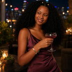 Scorpio crystal bracelet styled for a rooftop evening, gemstone astrology jewelry perfect for modern fashion lovers