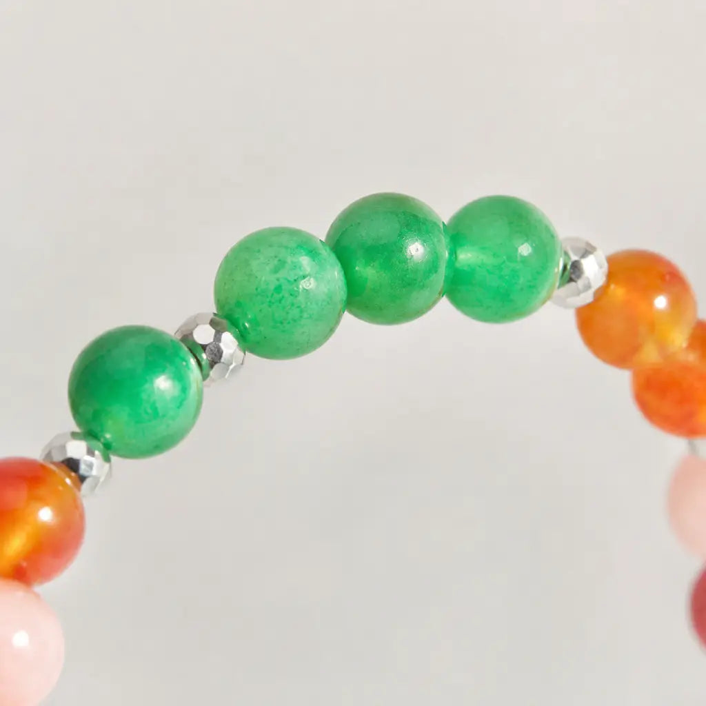Taurus crystal bracelet highlighting vibrant green crystal beads with premium handcrafted zodiac jewelry craftsmanship