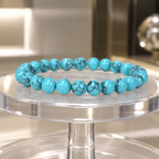 Teal howlite bracelet with polished stone beads and crystal jewelry styling for modern everyday wear