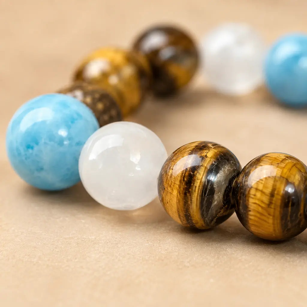 Tiger eye bracelet featuring premium polished beads and crystal gemstone jewelry for elegant style