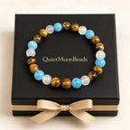 Tiger eye bracelet displayed in premium jewelry box with natural gemstone beads for sophisticated gifting