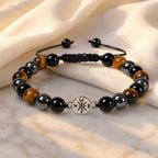 Tigereye bracelet with gemstone beads and adjustable cord style for wellness inspired fashion