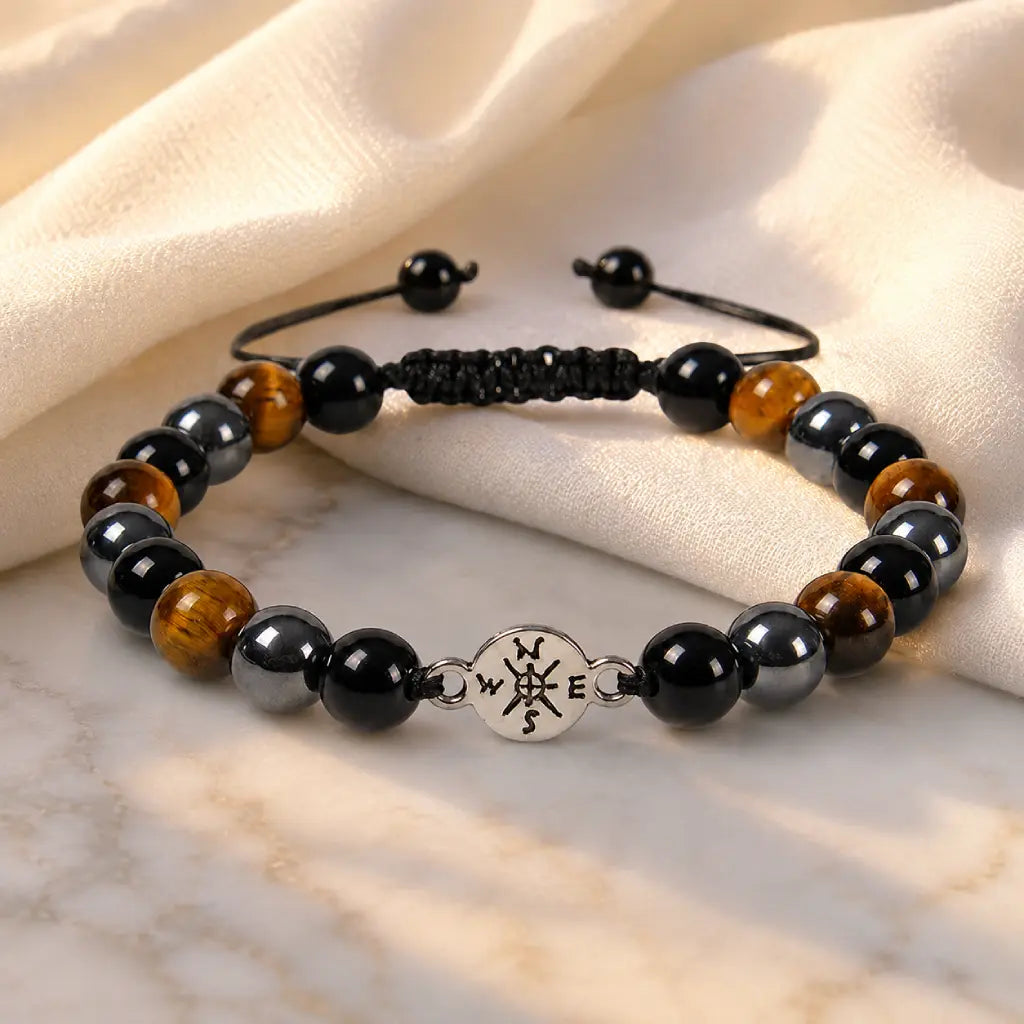 Tigereye bracelet with gemstone beads and adjustable cord style for wellness inspired fashion