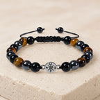 Tigereye bracelet with natural brown stone beads and adjustable cord design for grounding energy style