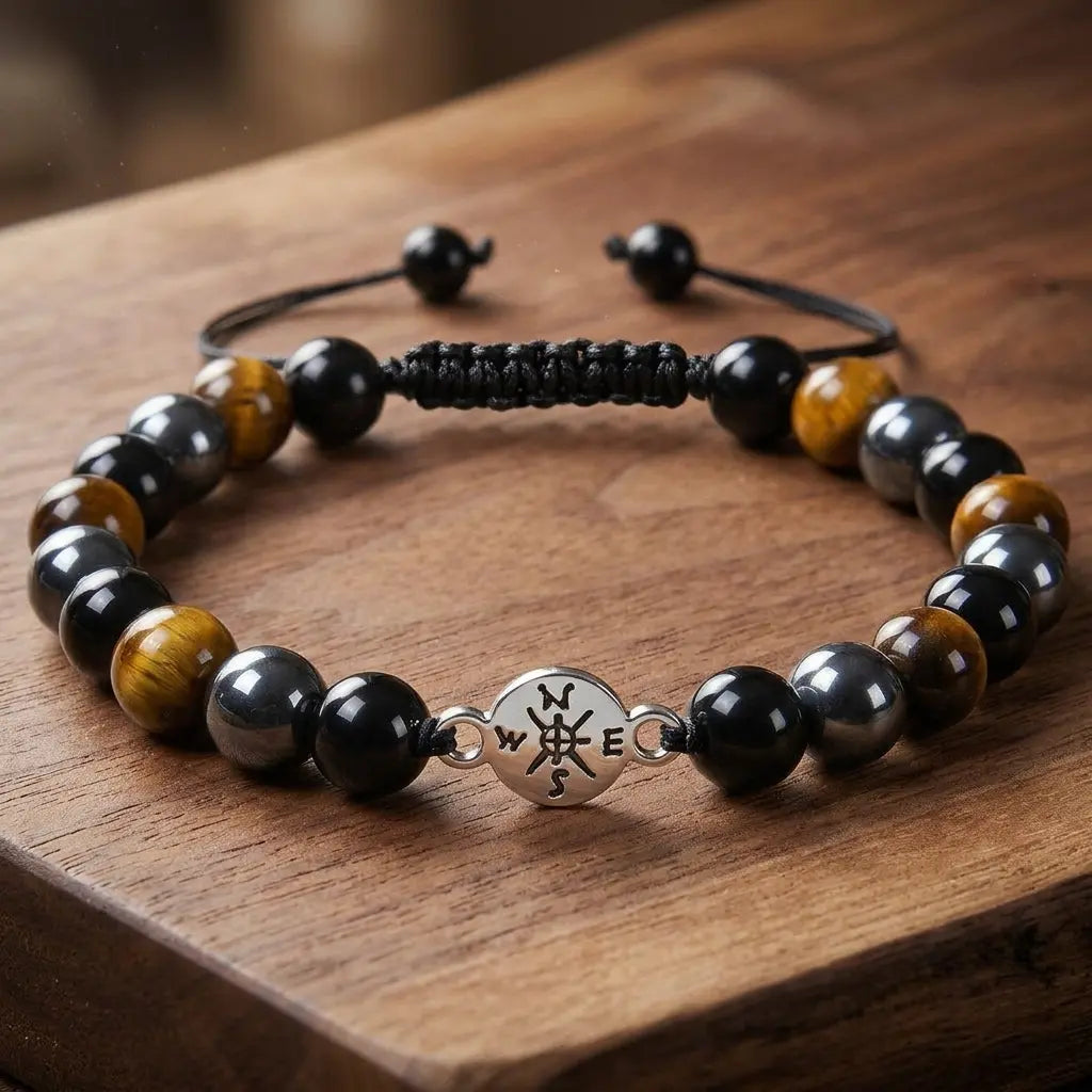 Tigereye bracelet featuring polished tiger eye stones and black accents for stylish everyday use