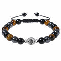 Tigereye bracelet featuring natural tiger eye and black stone beads with adjustable fit for daily wear