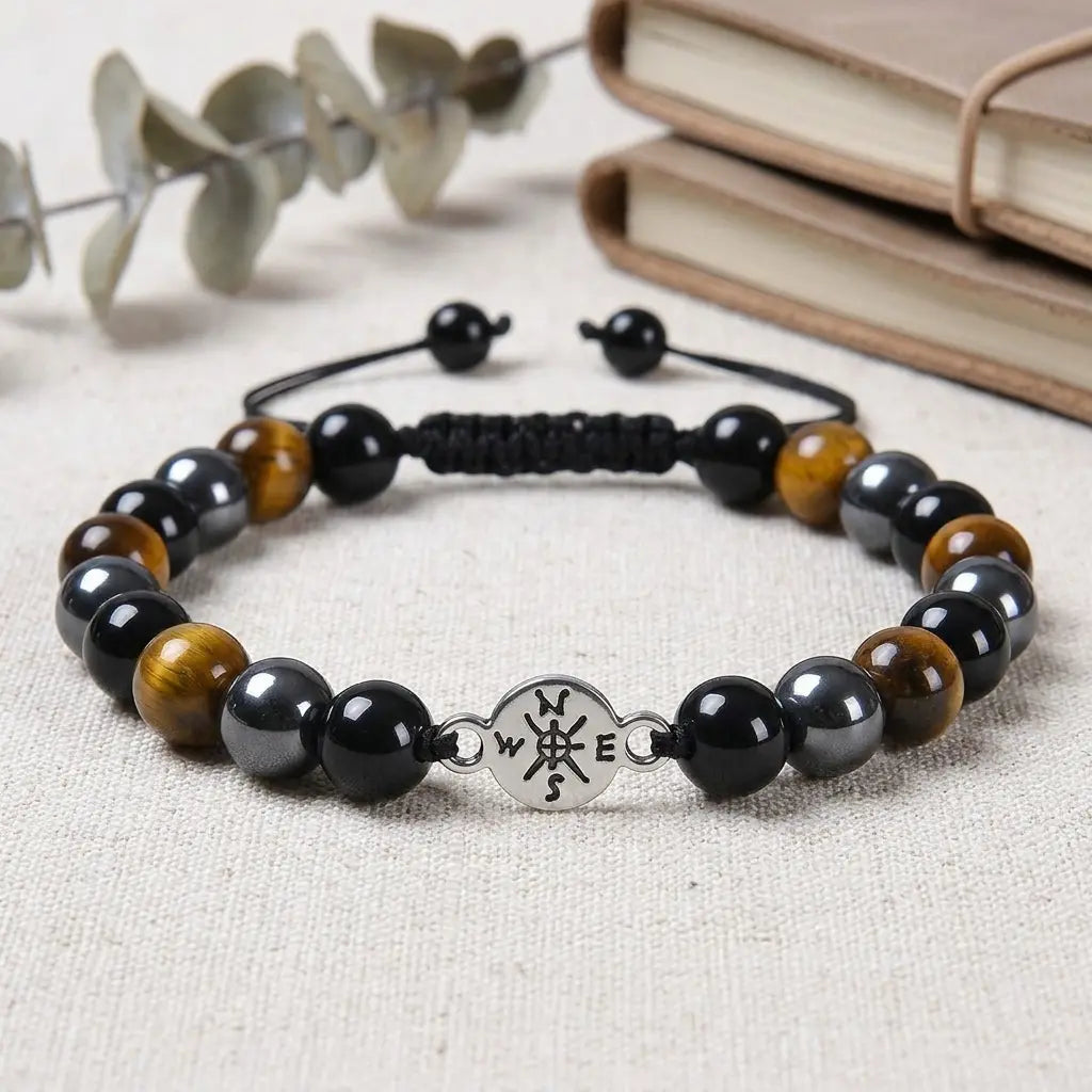 Tigereye bracelet showcasing brown tiger eye stones with black beads for timeless masculine appeal