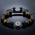 Tigereye bracelet with reflective tiger eye and black beads creating a premium jewelry statement