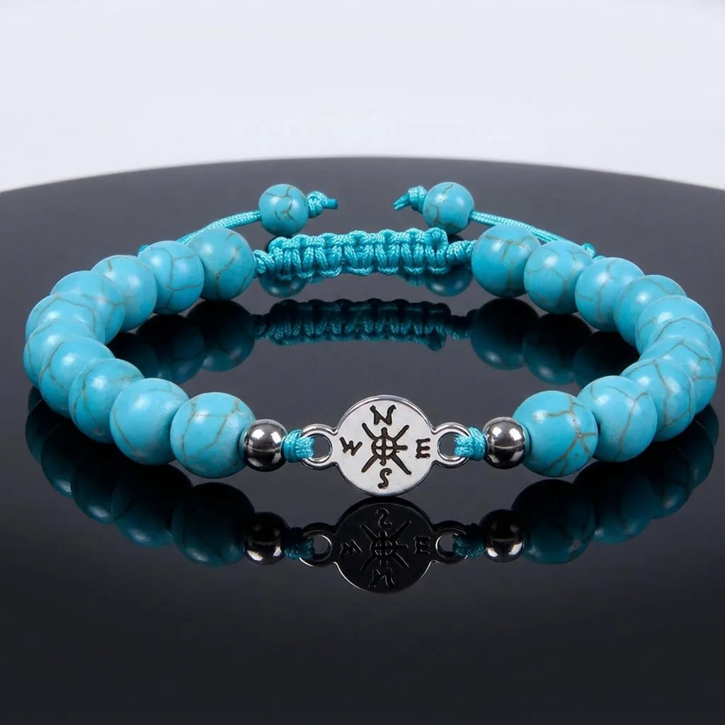 Turquoise bracelet displayed in premium showcase styling with bright gemstone beads for elegant gifting
