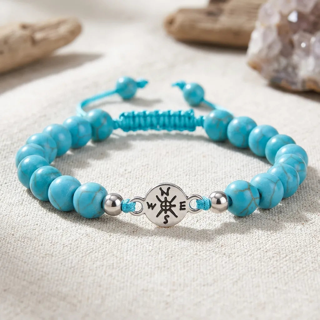 Turquoise bracelet with vibrant blue gemstone beads and adjustable cord design for stylish healing jewelry wear