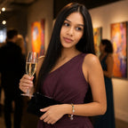 Virgo crystal bracelet worn at upscale event, combining healing crystal jewelry and zodiac-inspired elegance beautifully