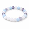whitemoon stone-aquamarine bracelet on acrylic display with gemstone jewelry enhancing elegant fashion style